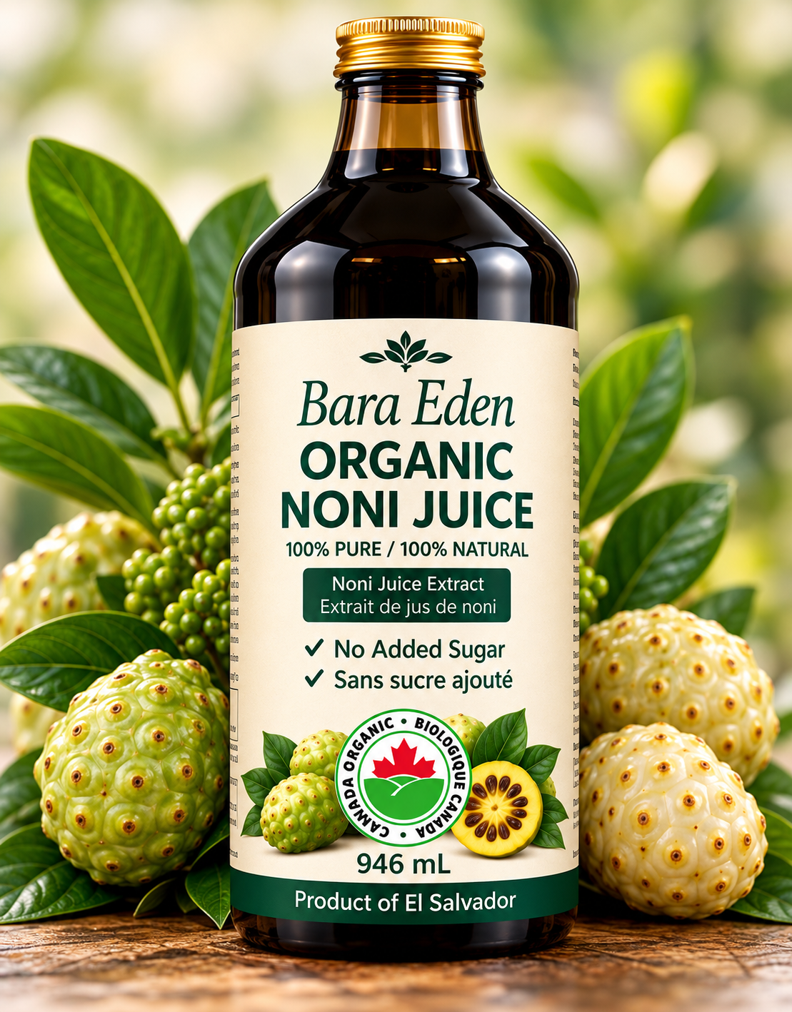 BARA EDEN Organic Noni Juice bottle