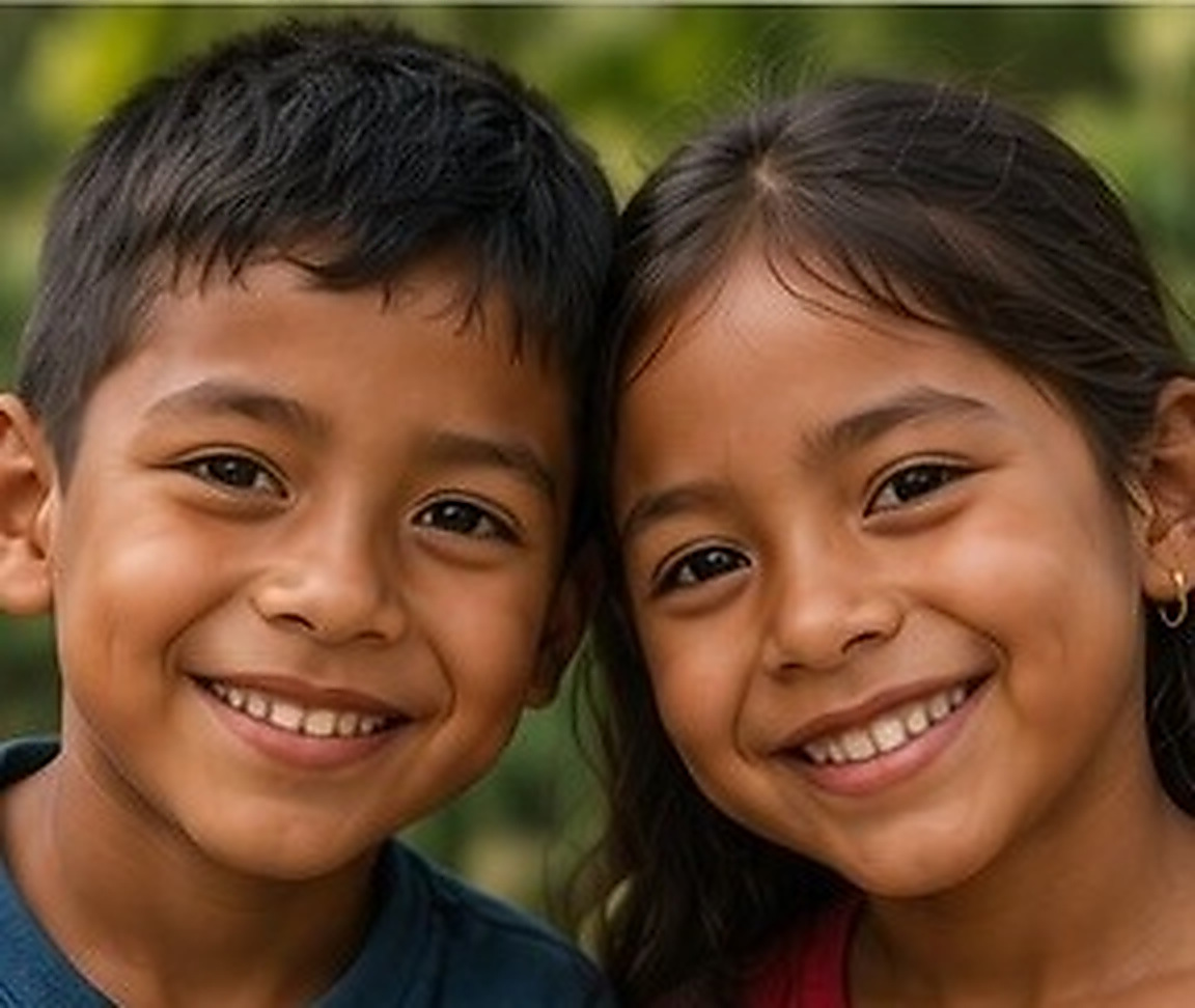 Smiling Salvadoran children